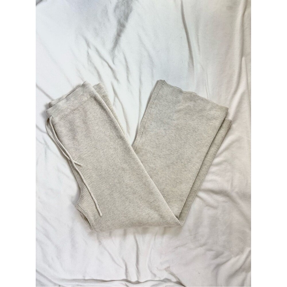 World Market Soft Ribbed High Waisted Wide Leg Knit Lounge Pants